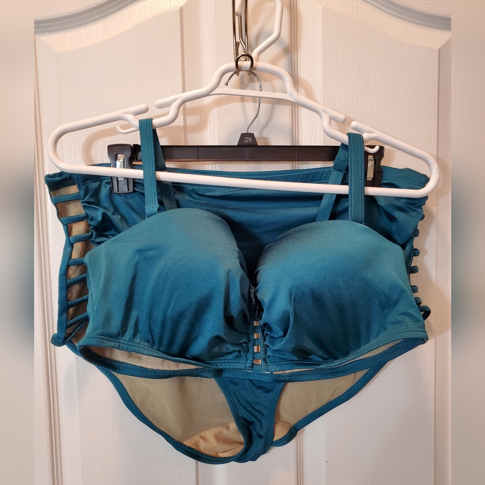 Lane Bryant Blue Bikini Swimwear Set